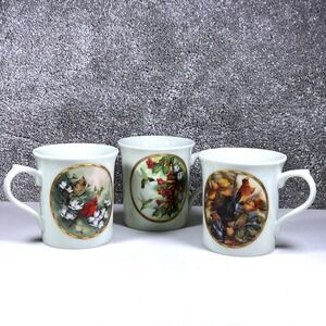 Lenox China Bird Collection Mugs Set of 3 Cardinal Hummingbird